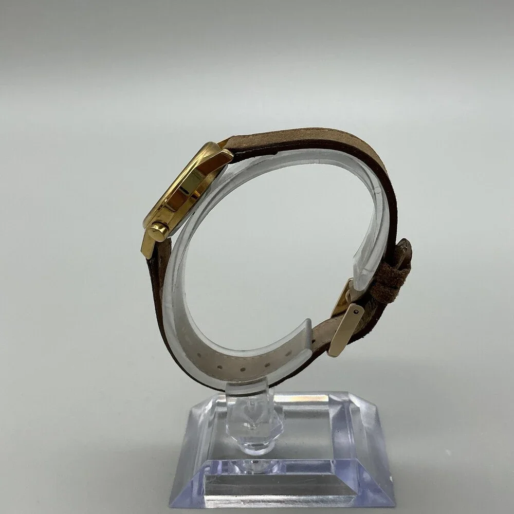 Vintage Guess 1991 Womens Watch 25mm Black Logo Dial Gold Tone New Battery